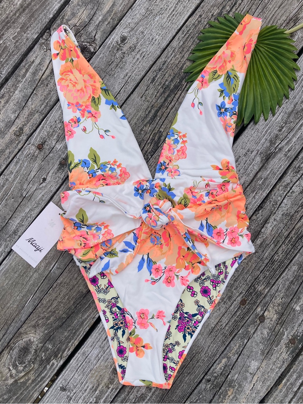 MAAJI x Revolve Free Spirit Plunge One-Piece Swimsuit - S
